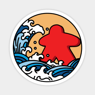 Kanagawa Wave Meeple Board Game Magnet