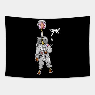 Funny astronaut giraffe Tapestry