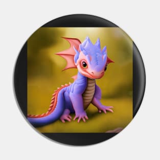 Cute Baby Purple and Pink Dragon Pin