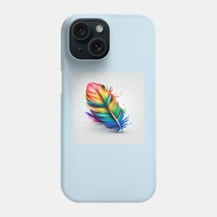 Rainbow quill feather pen Phone Case