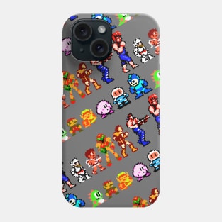 Retrogaming legendary 8-bit heroes | grey Phone Case