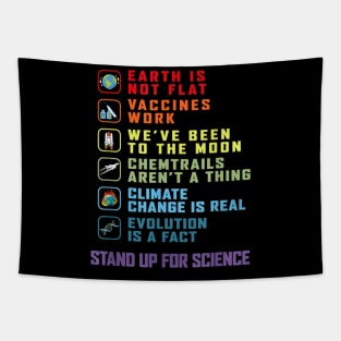 Earth Is Not Flat T-Shirt Stand Up For Science Teacher Tapestry