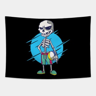 skeleton volley beach Tapestry