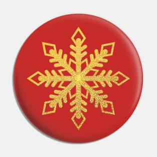 Golden glitter snowflake Pin