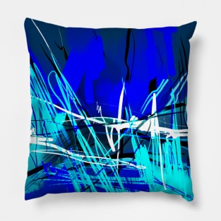 Blue and white Pillow