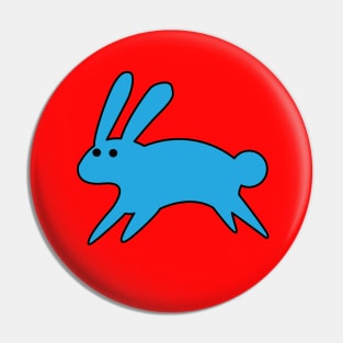 Running Little Blue Bunny Pin