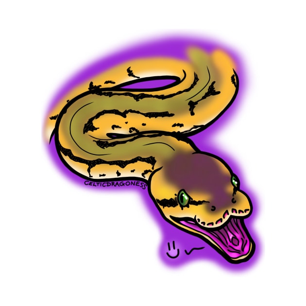 Smiling Lemonblast Ball Python by CelticDragoness