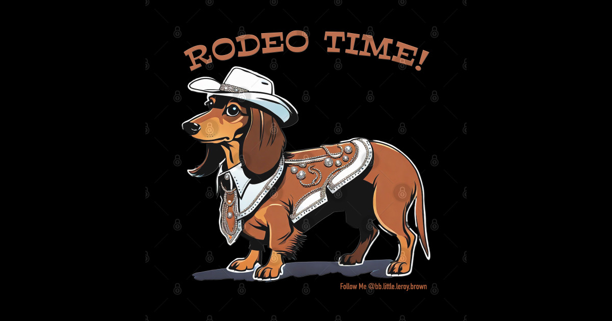 RODEO TIME! (Brown dachshund wearing white cowboy hat) - Rodeo ...