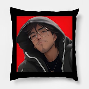 Man with hoodie Illustration Pillow