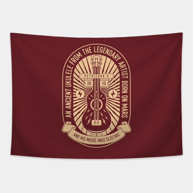 Space Ancient Ukulele Crest Tapestry by Lagelantee