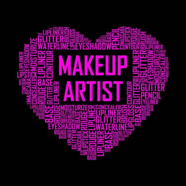 Makeup Artist Pink Heart by LetsBeginDesigns