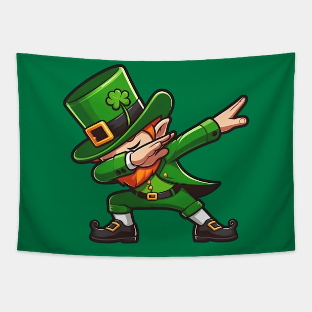 Dabbing Leprechaun Tapestry by Etopix