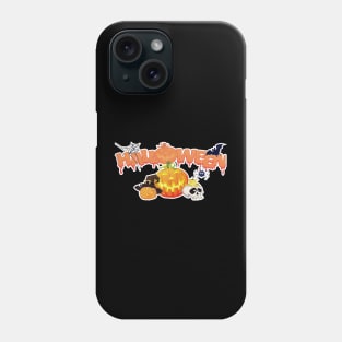 Funny Halloween Pumpkin Spider Bat Skull Phone Case