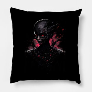 Dark Cyborg Woman Pillow