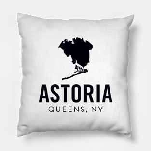 Astoria, Queens - New York (black) Pillow