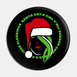 Lady In Santa Hat Pin