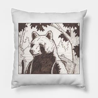 Bear and basket Pillow