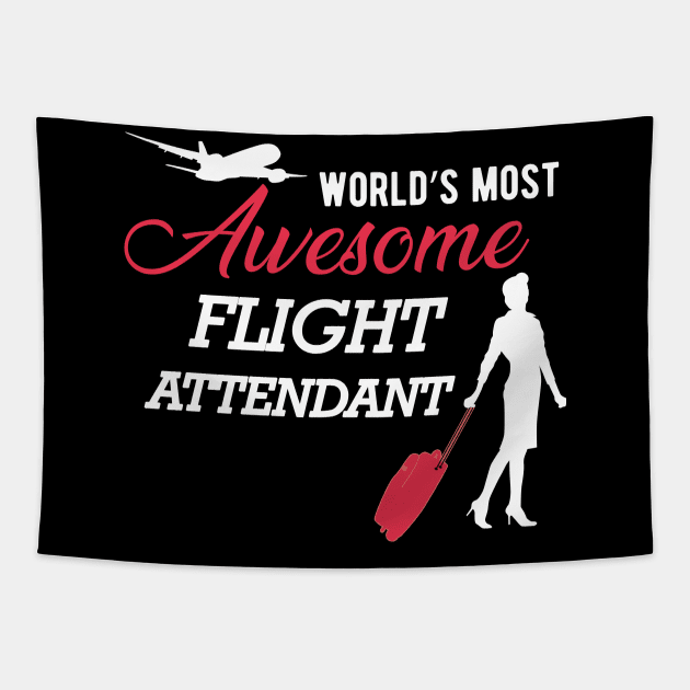 Flight Attendant - World's most awesome flight attendant Tapestry by KC Happy Shop