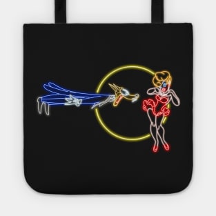 Red Hot Riding Hood and the big bad wolf Tote