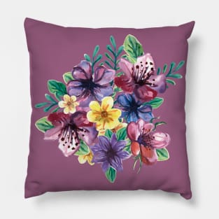 Bouquet of watercolor flowers Pillow