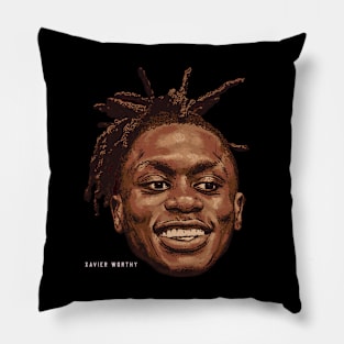 Xavier Worthy Kansas City Portrait Pillow