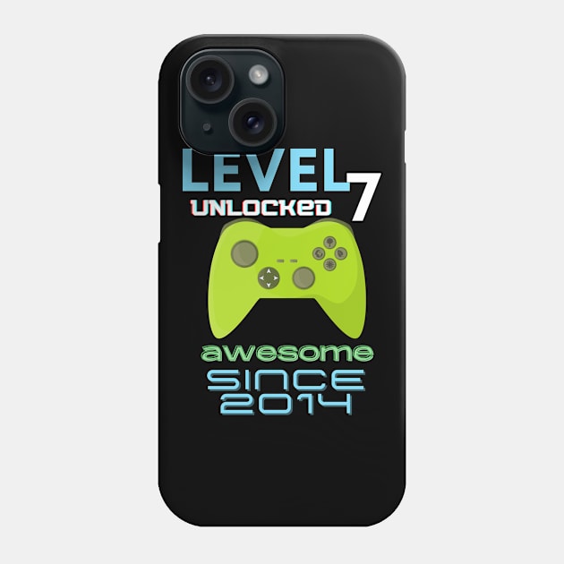 Level 7 Unlocked Awesome 2014 Video Gamer Phone Case by Fabled Rags 