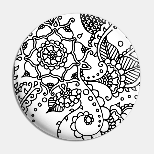 Henna Vines Pin by HLeslie Design
