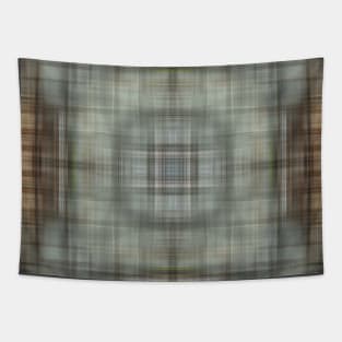 Digital abstract plaid pattern grey blue Tapestry