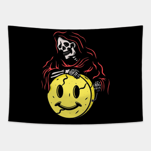 Emoticon Skull Horror Tapestry