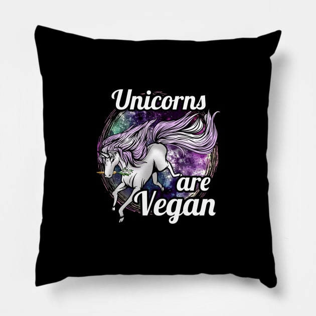 Unicorns are vegan Pillow by captainmood