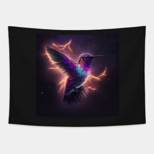 Fantasy Hummingbird and Lightning Tapestry