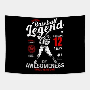 12th Birthday Gift Baseball Legend 70 Years Tapestry