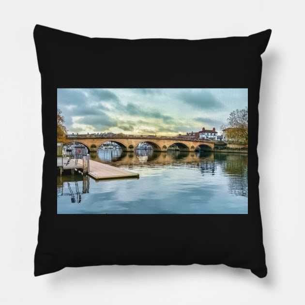 Henley on Thames Bridge Pillow by IanWL