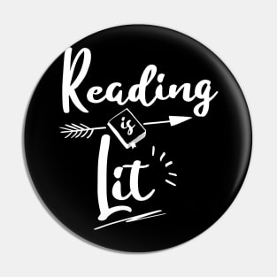 Reading is Lit Funny Premium Shirt for Men, Women, Kids Pin