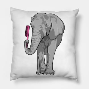 Elephant as Hairdresser with Comb Pillow