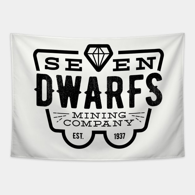 SEVEN DWARFS MINING CO. – BLACK Tapestry by Nathan Gale