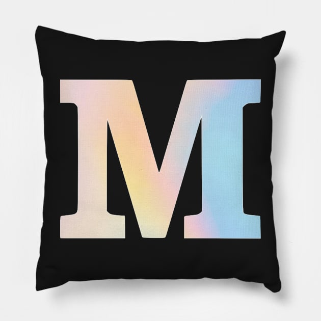 The Letter M Rainbow Design Pillow by Claireandrewss