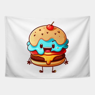 Cute burger character Tapestry