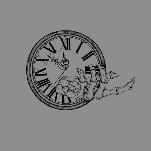 Skeleton Hand Clock Time's Up by kaleighdayart