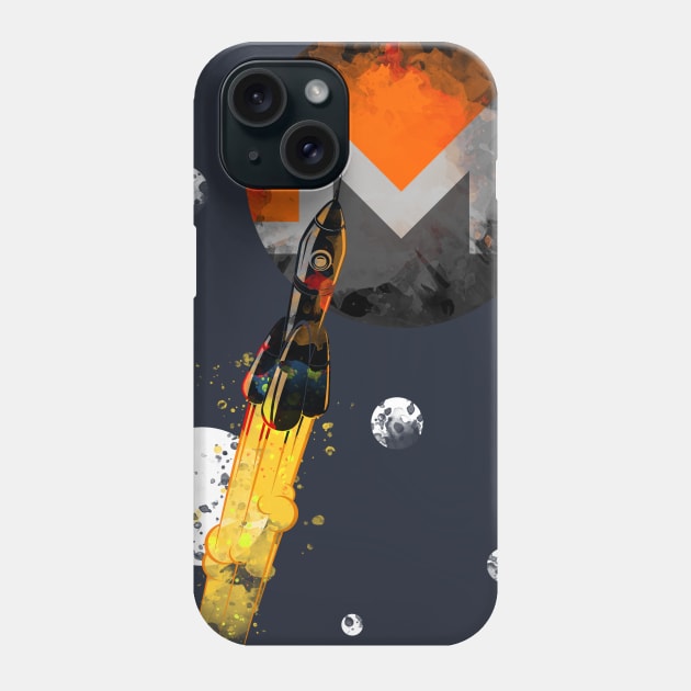 Up To The Moon : Monero Edition Phone Case by CryptoTextile