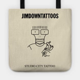 Jim goes to college - black print Tote