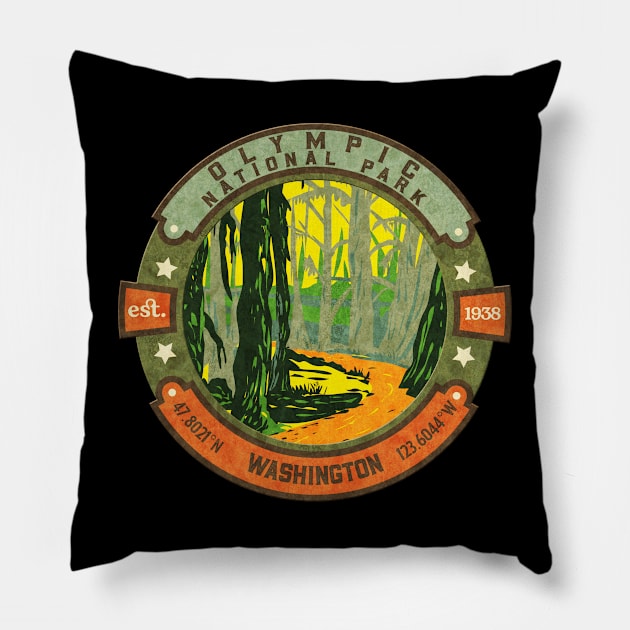 Olympic National Park Washington Pillow by JordanHolmes