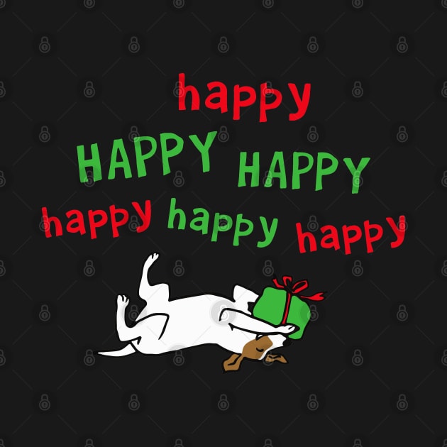 Jack Russell Terrier Happy Christmas Cute Dog by Coffee Squirrel