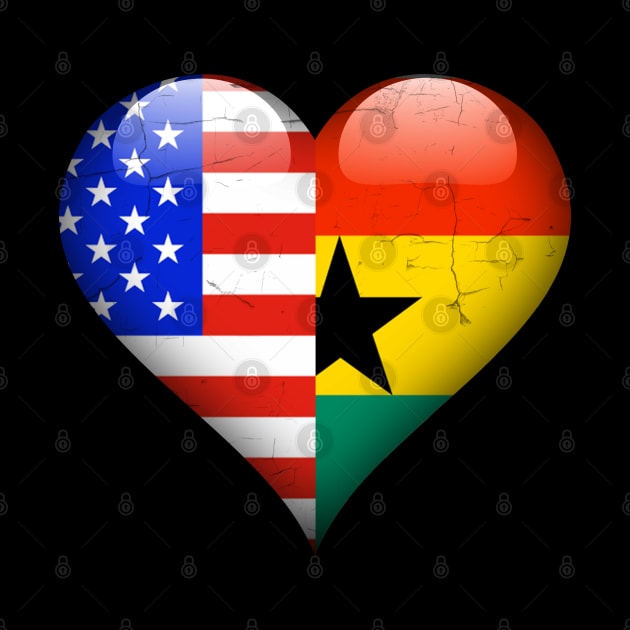 Half American Half Ghanaian - Gift for Ghanaian From Ghana by Country Flags