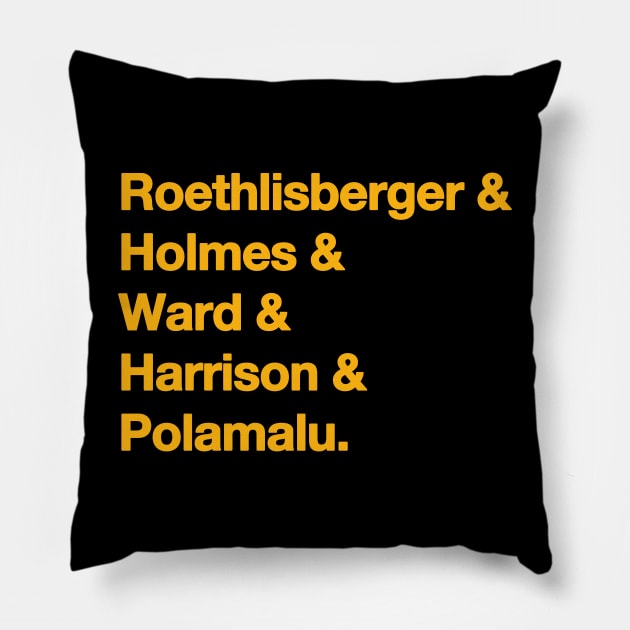 2008 Pittsburgh Steelers Gold Pillow by IdenticalExposure