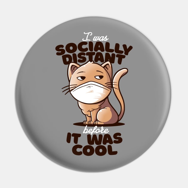 Socially Distant Cat Pin by eduely