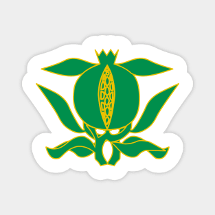 Green heraldic pomegranate Magnet