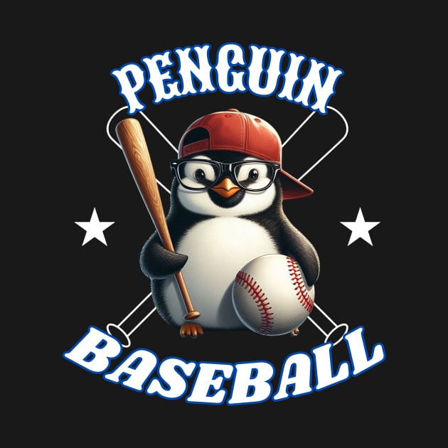 penguin baseball by jijo.artist