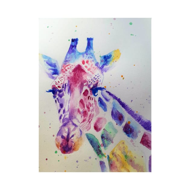 Giraffe Watercolour Painting by SarahRajkotwala