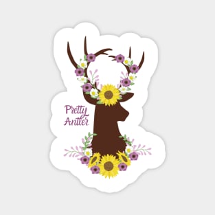 Pretty Antler - Deer Sunflower Magnet